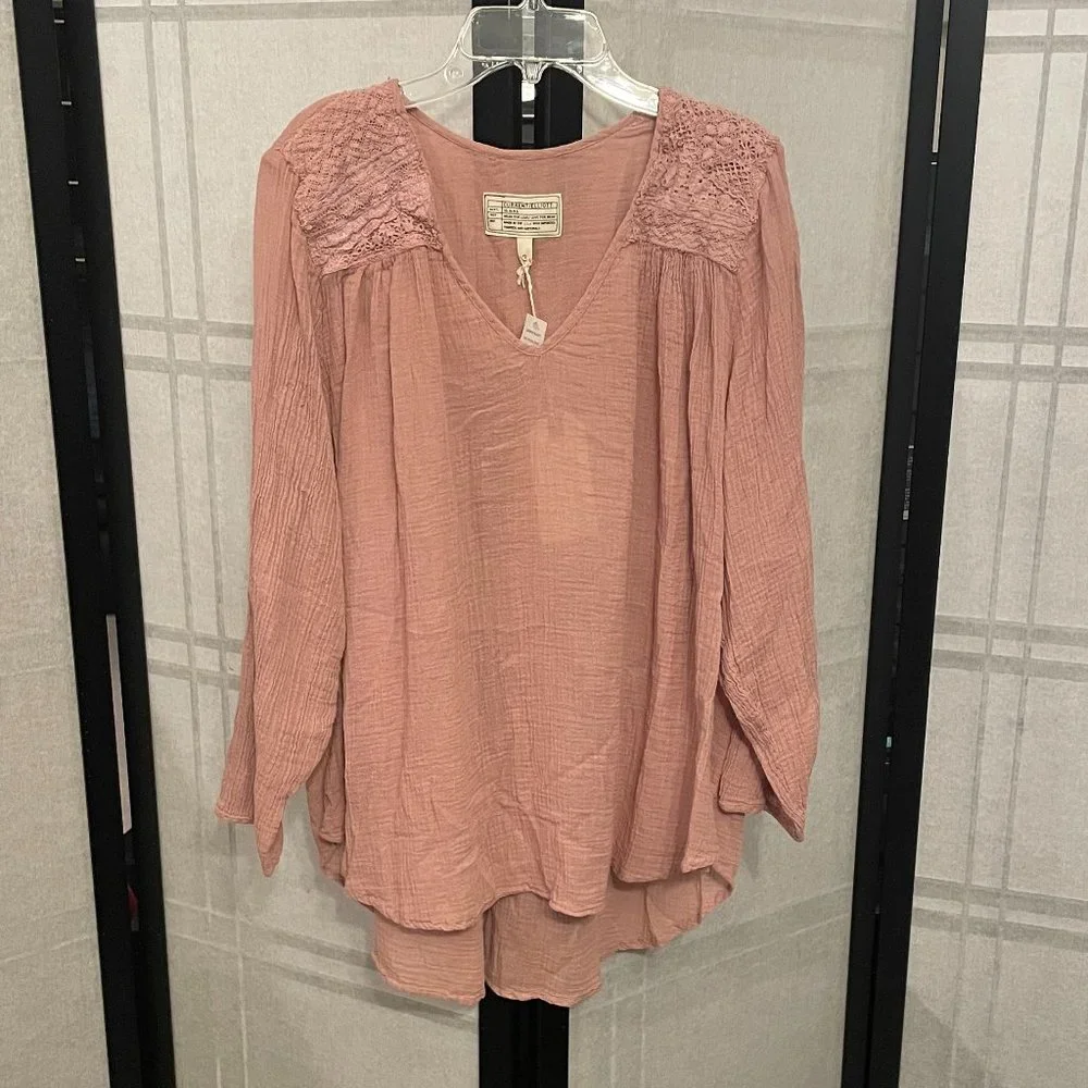Current/Elliott Bohemian Coral Rose The Picnic Shirt - Picture 2 of 8